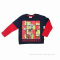 Children's long sleeve sponge bob T-shirt, 100% cotton single jersey, with customized designs